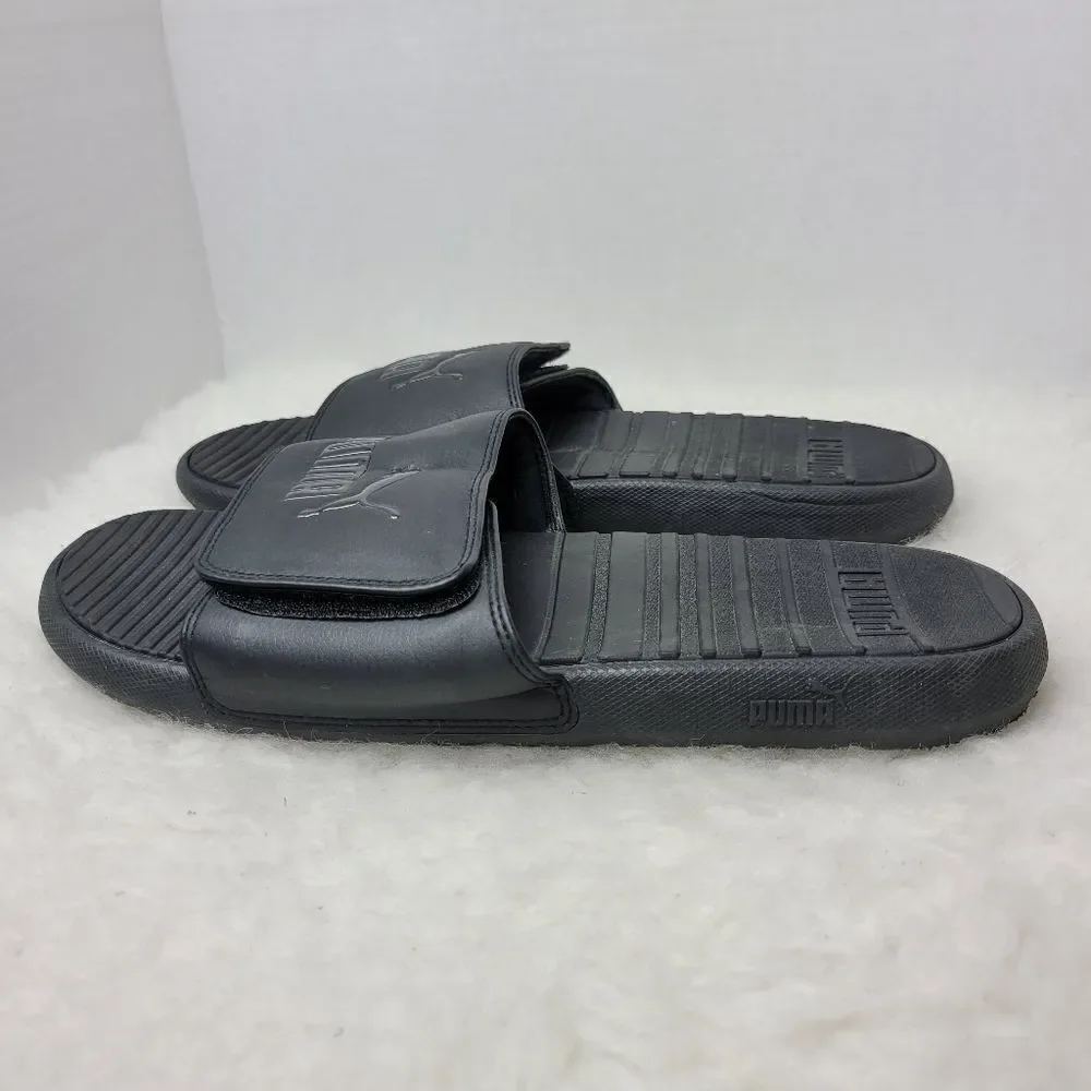 Puma Slides Men's Size 12 Black Comfy Casual Sandals Cushioned EUC